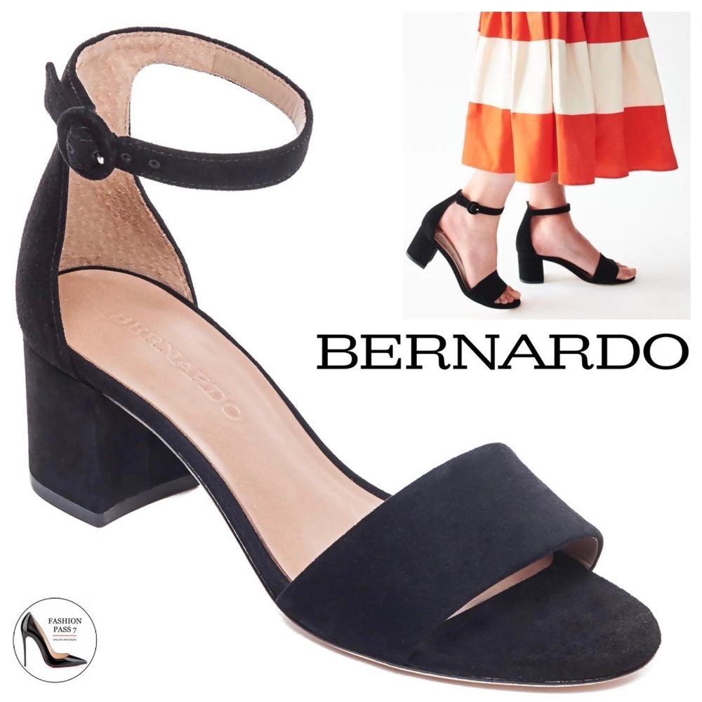 Bernardo Black Heeled Sandals